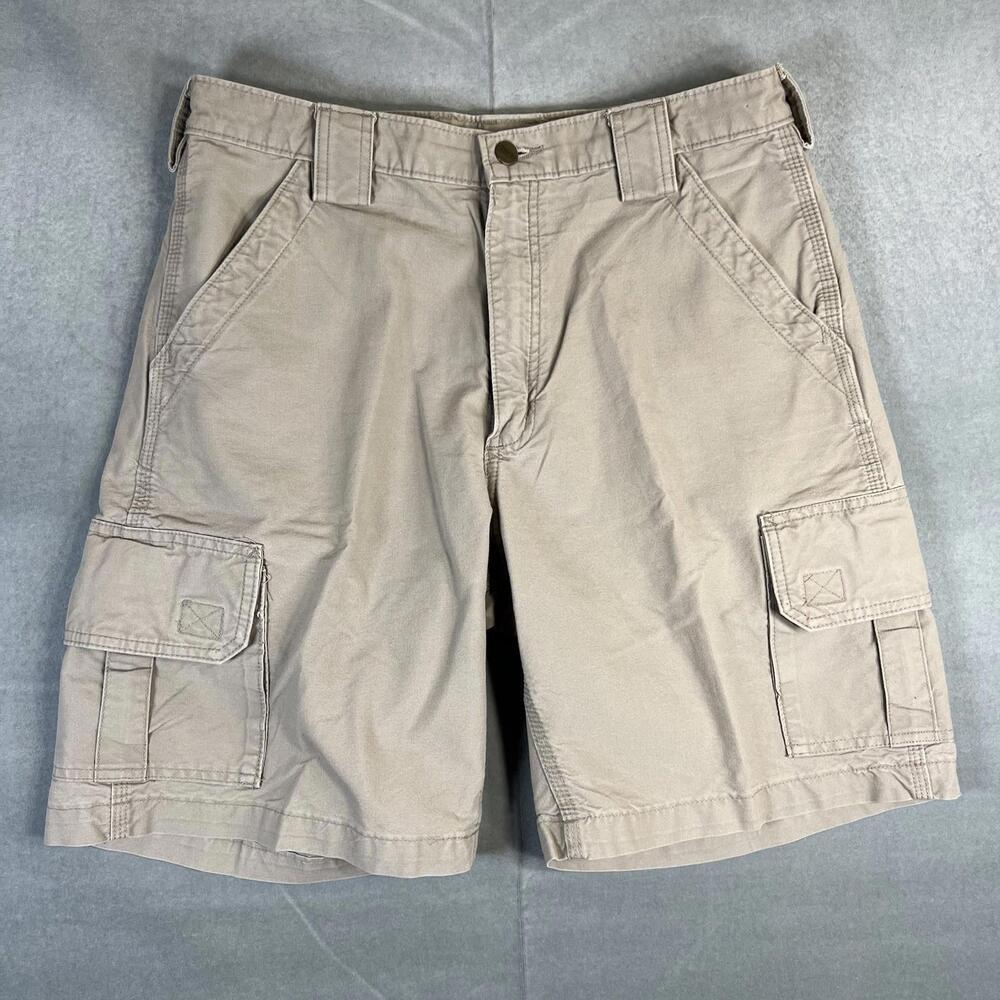 Vintage Carhartt Carpenter Cargo Shorts Mens 33 Tan 9" B143 Y2K
